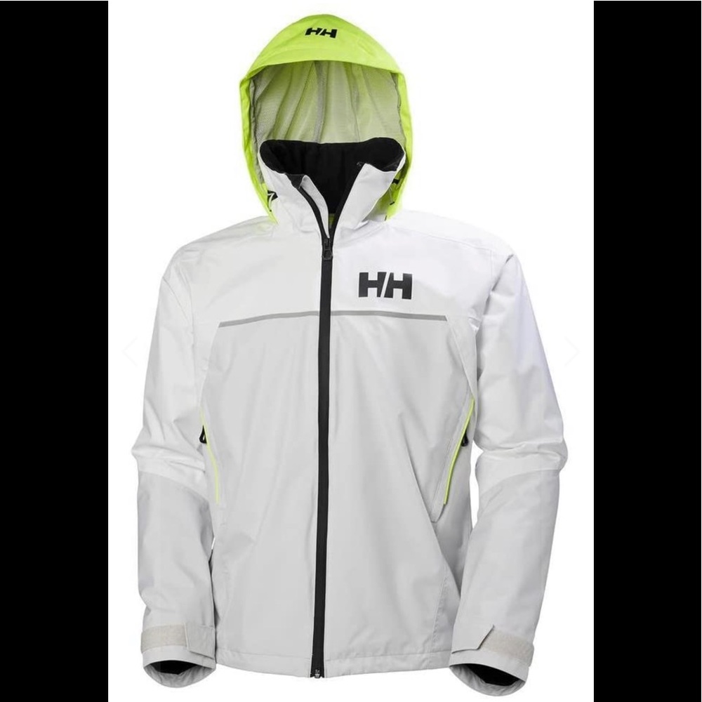 100% waterproof!!!!HELLY HANSEN HP FJORD JACKET white SIZE LARGE SAILING